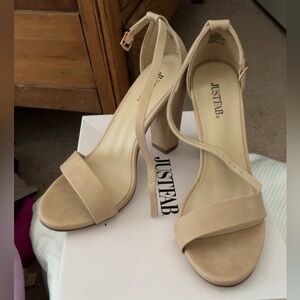 JustFab Nude Heels. Size 9